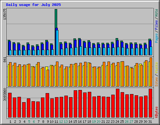 Daily usage for July 2025