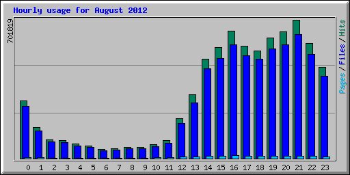 Hourly usage for August 2012