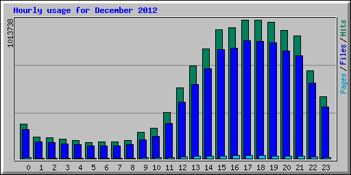 Hourly usage for December 2012