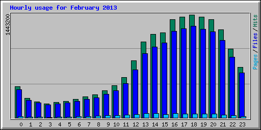 Hourly usage for February 2013