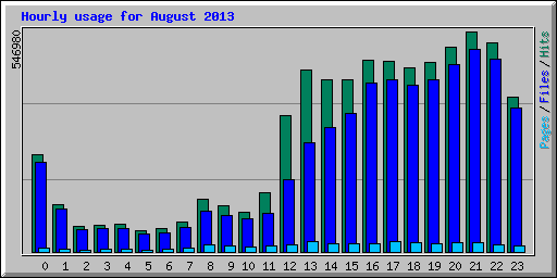 Hourly usage for August 2013