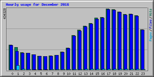 Hourly usage for December 2016