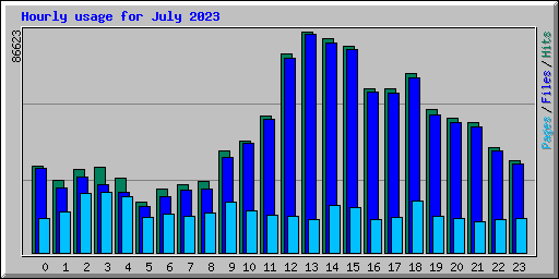 Hourly usage for July 2023