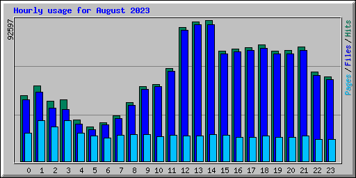 Hourly usage for August 2023