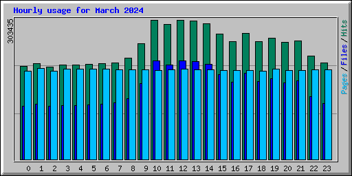 Hourly usage for March 2024