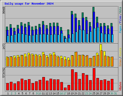 Daily usage for November 2024