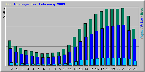 Hourly usage for February 2009