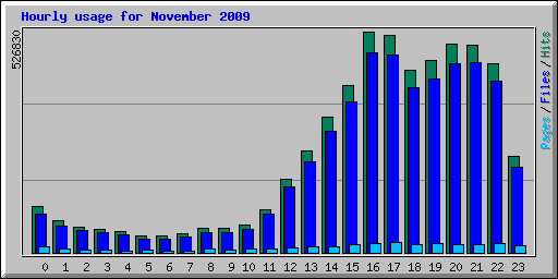 Hourly usage for November 2009