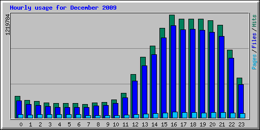 Hourly usage for December 2009