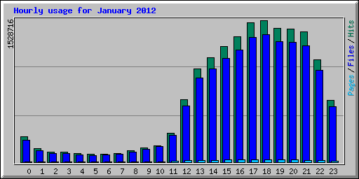 Hourly usage for January 2012