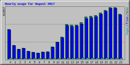 Hourly usage for August 2017