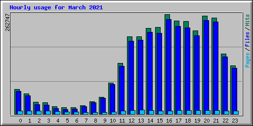 Hourly usage for March 2021