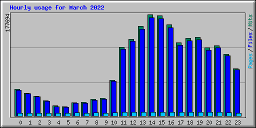 Hourly usage for March 2022