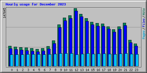 Hourly usage for December 2023